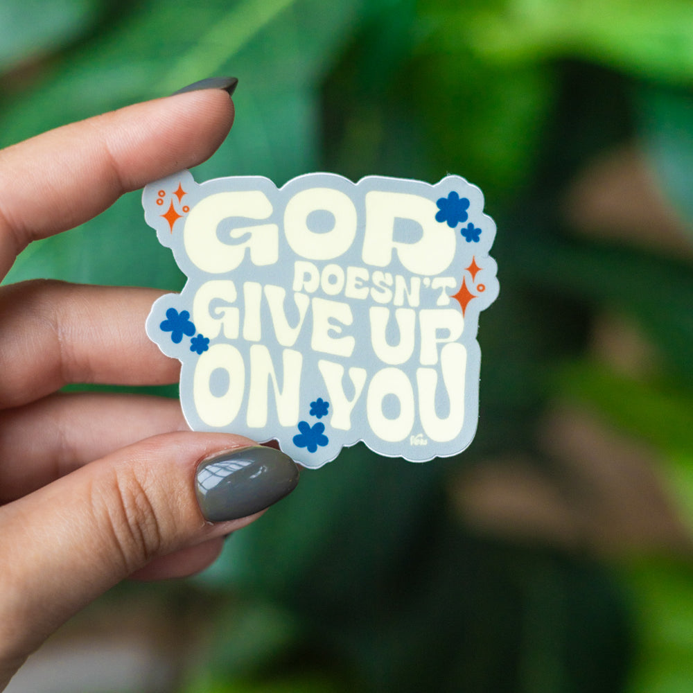 
                      
                        God Doesn't Give Up On You Sticker
                      
                    